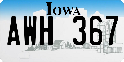 IA license plate AWH367