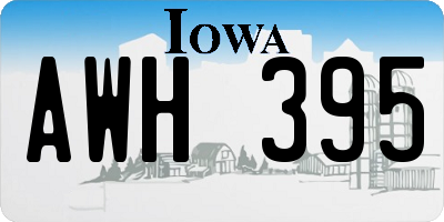 IA license plate AWH395