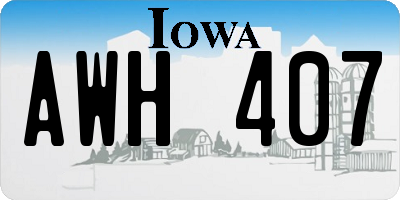IA license plate AWH407