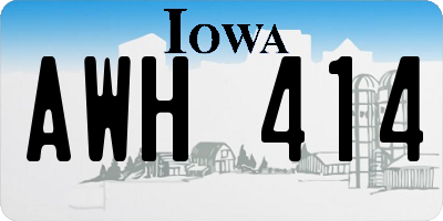 IA license plate AWH414