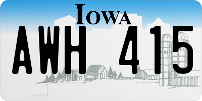 IA license plate AWH415