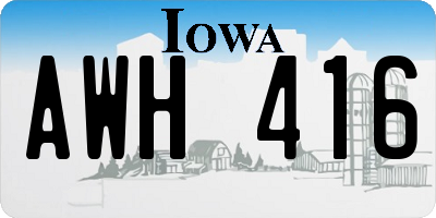 IA license plate AWH416