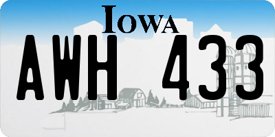 IA license plate AWH433