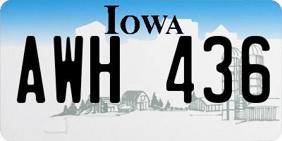 IA license plate AWH436