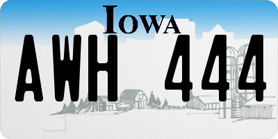 IA license plate AWH444