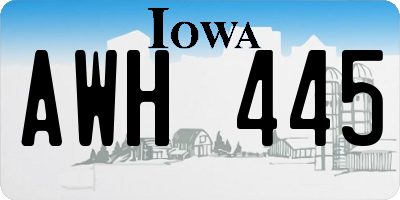 IA license plate AWH445