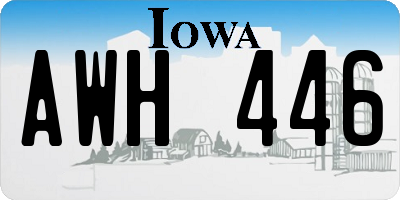 IA license plate AWH446