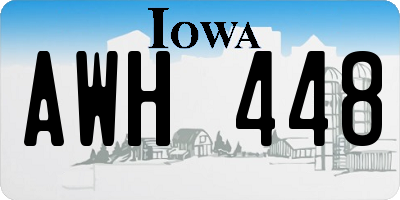IA license plate AWH448