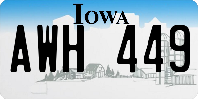 IA license plate AWH449
