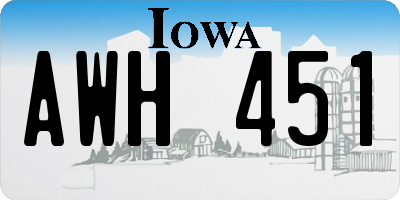 IA license plate AWH451