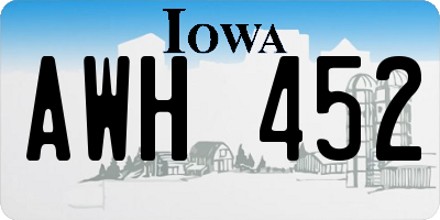 IA license plate AWH452