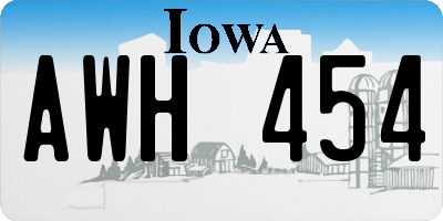 IA license plate AWH454