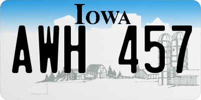 IA license plate AWH457