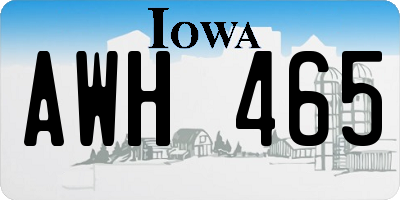 IA license plate AWH465
