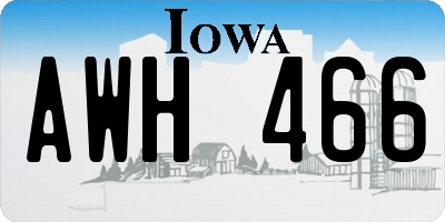 IA license plate AWH466