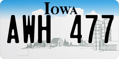 IA license plate AWH477