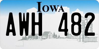IA license plate AWH482