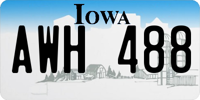 IA license plate AWH488