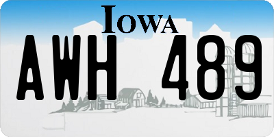 IA license plate AWH489