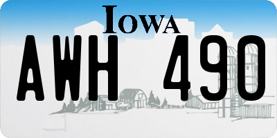 IA license plate AWH490