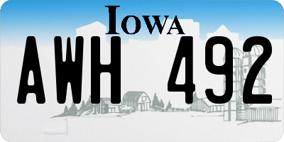 IA license plate AWH492