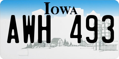 IA license plate AWH493