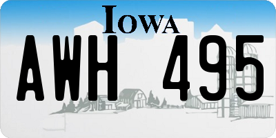 IA license plate AWH495