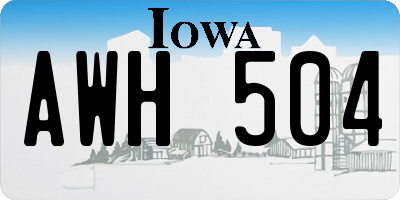 IA license plate AWH504