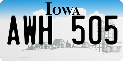 IA license plate AWH505