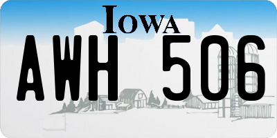 IA license plate AWH506