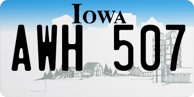 IA license plate AWH507