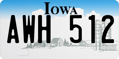 IA license plate AWH512