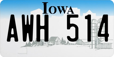 IA license plate AWH514
