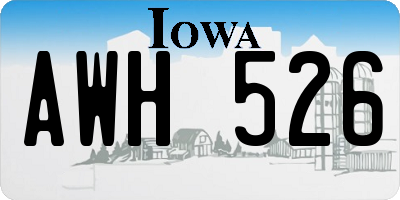 IA license plate AWH526