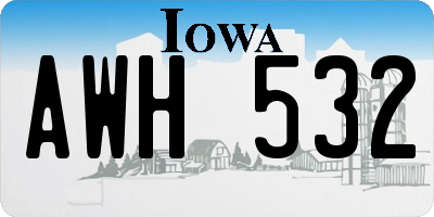 IA license plate AWH532