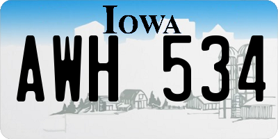 IA license plate AWH534