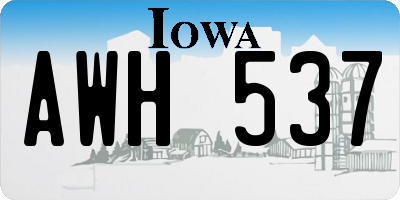 IA license plate AWH537