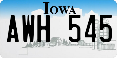 IA license plate AWH545