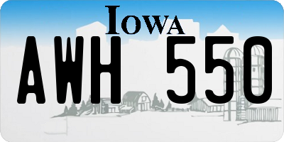 IA license plate AWH550