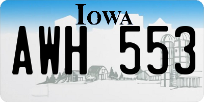IA license plate AWH553