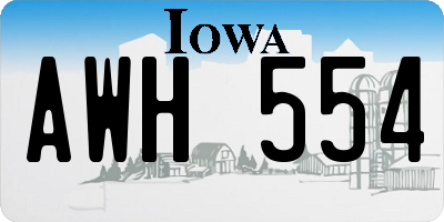 IA license plate AWH554