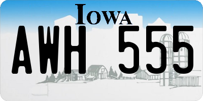 IA license plate AWH555