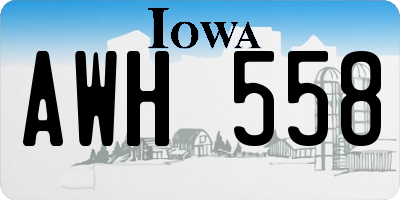 IA license plate AWH558
