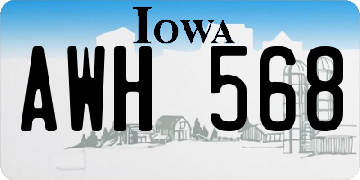 IA license plate AWH568