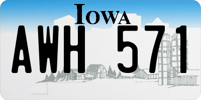 IA license plate AWH571