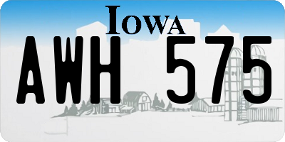 IA license plate AWH575