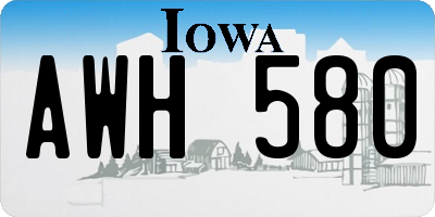 IA license plate AWH580