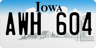 IA license plate AWH604