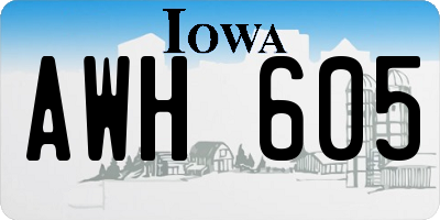 IA license plate AWH605