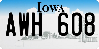 IA license plate AWH608